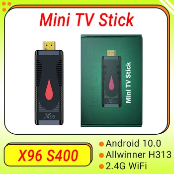 X96S400 אנדרואיד 10.0 Smart TV Box Allwinner H313 4K 2.4 G WiFi Set Top Box Media Player H. 265 HEVC X96 S400 Mini TV Stick