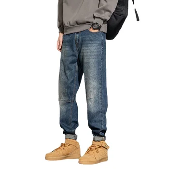 האביב והסתיו יפנית רטרו בתוספת גודל איכות גבוהה ג ' ינס אמריקאי רחוב ישר כביסה ישן, סרבל מכנסיים