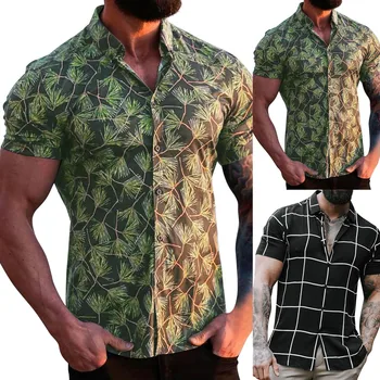 חולצת הוואי עבור Mens 2023 3D הדפסה שרוול קצר חולצה חוף הולידיי העליון טי הקיץ מנופחים בגדי גברים Camisa Masculina