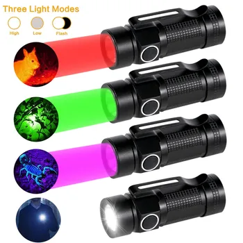 3 מצבי מיני Cilp מחזיק עט פנס נייד עמיד למים אור קמפינג טיולי הליכה LED הפנס בדיקה פנס לבן/ירוק/אדום