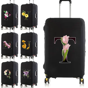המזוודות תיק מזוודה, כיסוי מגן צבע הפרח מכתב אביזרי נסיעה אלסטי המטען כיסוי אבק חלים 18-32 המזוודה