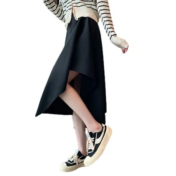 2023 הקיץ של נשים מסוגננות חצאיות מקסי-חצאית נשים קיץ חצאית אופנתי ואלגנטי האישה חצאית חצאית סאטן אופנה קוריאנית