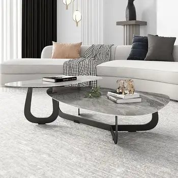 הרהיטים קלים יוקרה רוק לוח שולחן קפה שילוב סלון מודרני יצירתי ספה שולחן צד מקורה ריהוט הבית