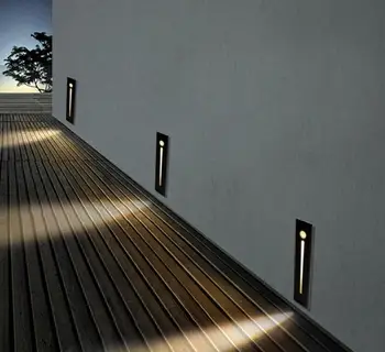 3W שקוע LED מדרגות אור אלומיניום חיישן תנועה, קיר אור קישוט מקורה צעדים אור הסולם המדרגות למסדרון האור בלילה