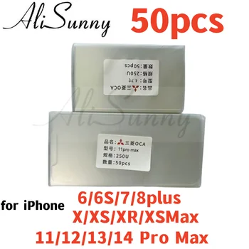 50pcs אוקה סרטים מדבקה לאייפון 14 12 13 11 Pro Max X XR XS 6 7 8 בנוסף, ברור אופטי מגע LCD זכוכית למינציה אוקה דבק 7.2
