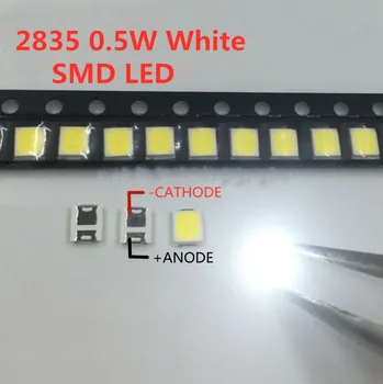 100pcs SMD LED 2835 ' יפס לבן 0.5 W 3V 150mA 50-55LM אולטרה בהיר SMT 0.5 וואט משטח הר PCB LED דיודה פולטת אור מנורה 