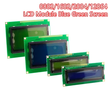 LCD מודול כחול מסך ירוק עבור Arduino 0802 1602 2004 12864 LCD אופי UNO R3 Mega2560 להציג PCF8574T IIC ממשק I2C