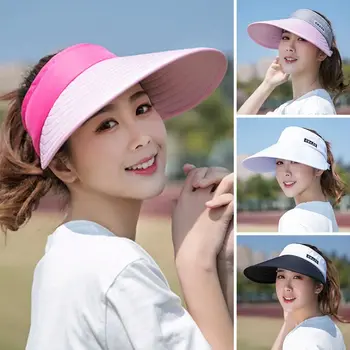 נשים רחב שוליים לנשימה הגנת UV כובע השמש חוף כובע ספורט הקסדות ריק המגבעת
