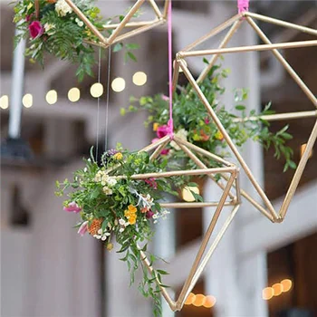 15 חבילות אוויר צמח בעל המתכות שולחן Himmeli עיצוב מודרני גיאומטרי עציץ Tillandsia אוויר שרך דוכן תצוגה