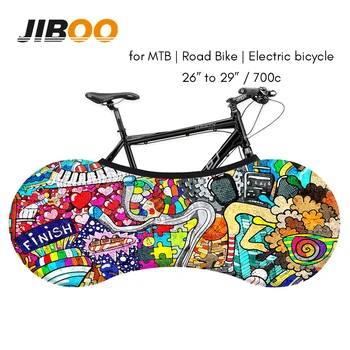 JIBOO 370g אלסטי אופניים לכסות חלק חזק למתוח בד אופניים מקורה שקית אבק 26