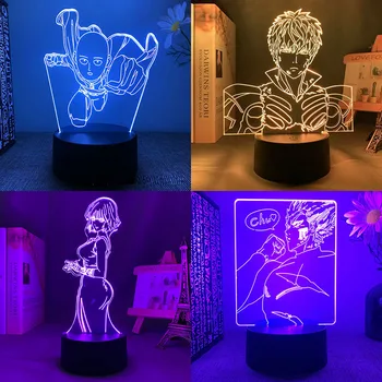 אגרוף אחד האיש 3d מנורת led עבור חדר השינה מאנג ' אורות ליל אנימה דמות אווטאר עיצוב חדר חמוד מתנת מאהב luces